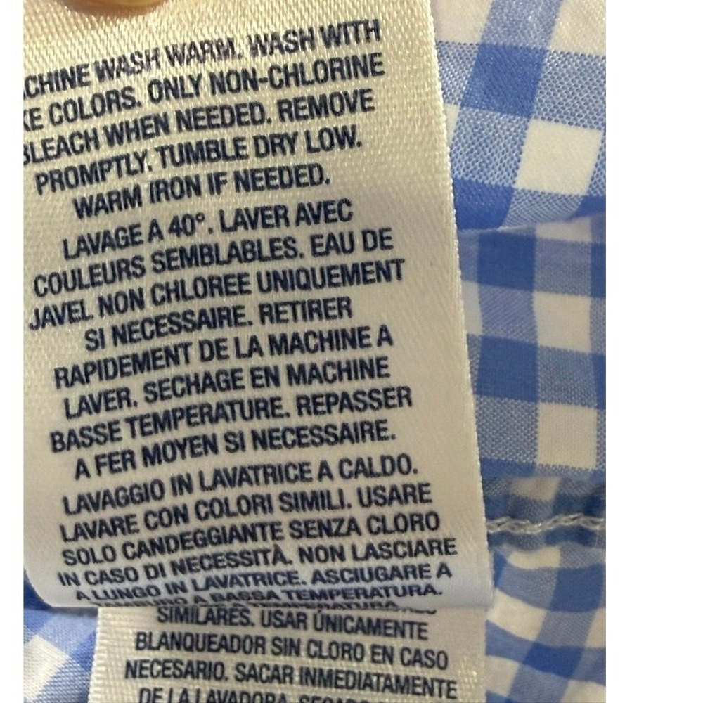 Ralph Lauren Kids Blue Gingham Cotton Button Down Shirt Size 6 Long Sleeve Pony - Picture 9 of 10